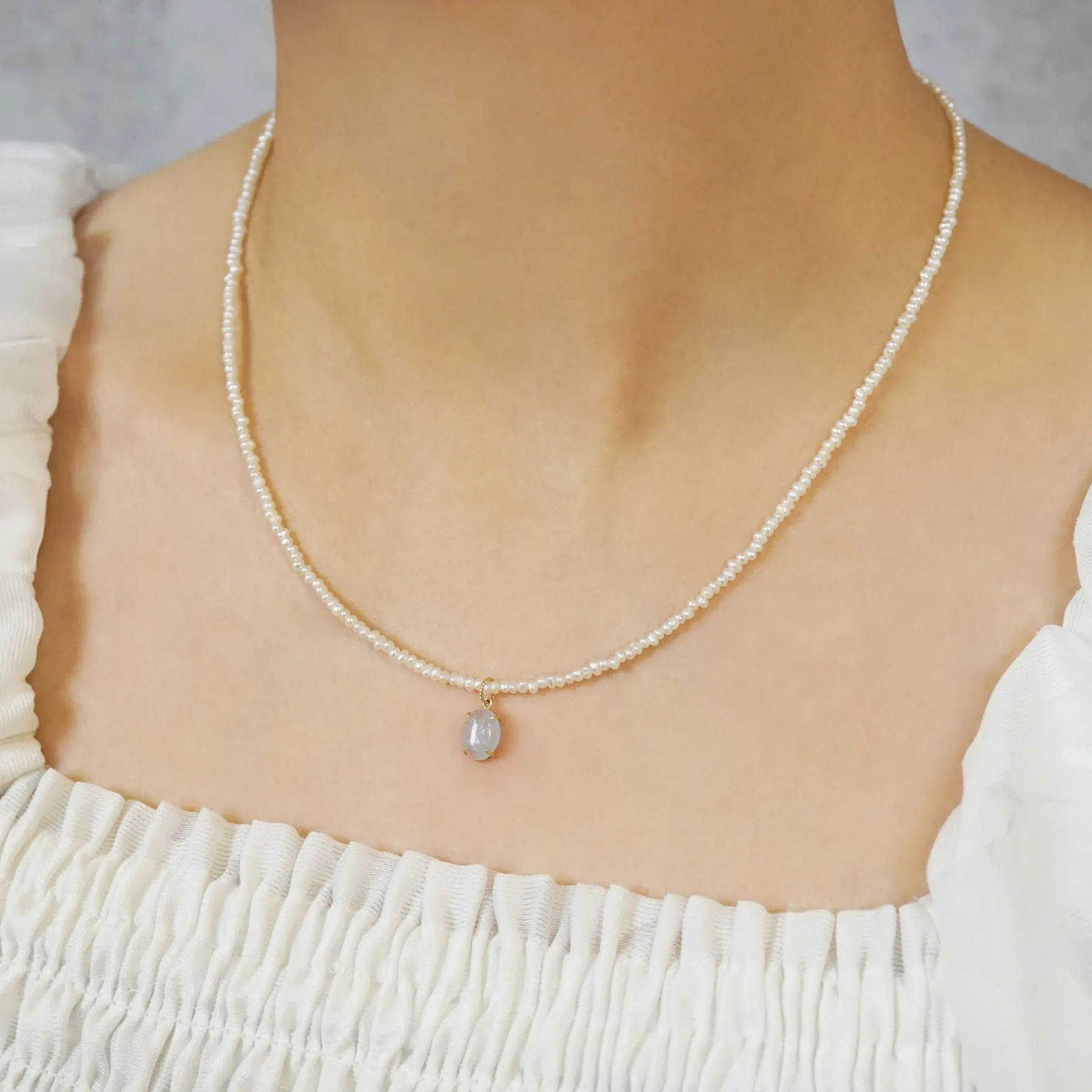 10K / 925 Sterling Silver Herb Butterfly Tea Necklace