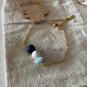 14k Gold plated adjustable three stone bracelet