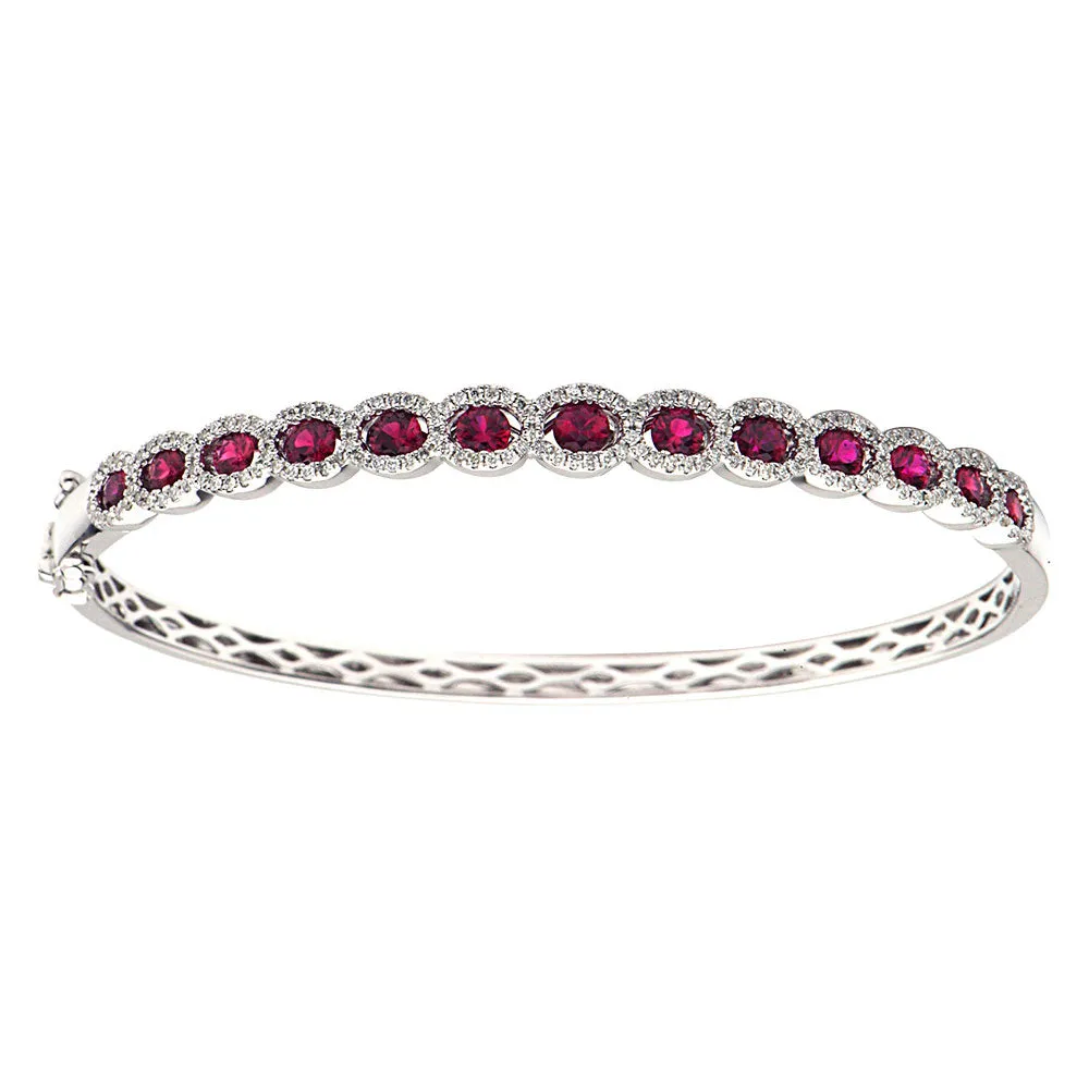 1.96CT Ruby Bangle Bracelet