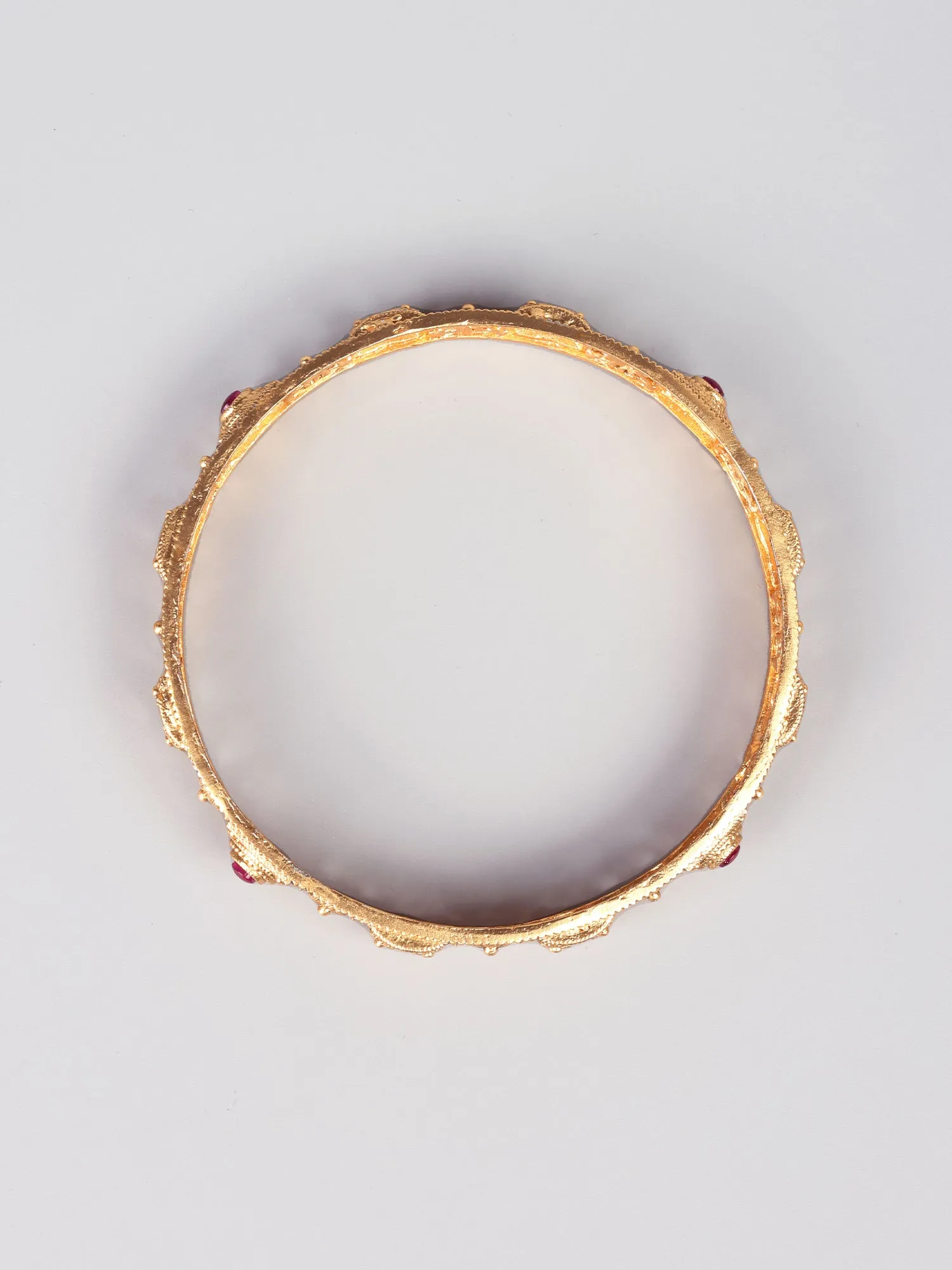 24K Gold Plated Ruby Kada (Set of 2)
