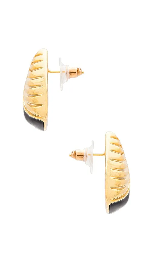 Amber Sceats Triangle Earrings in Metallic Gold