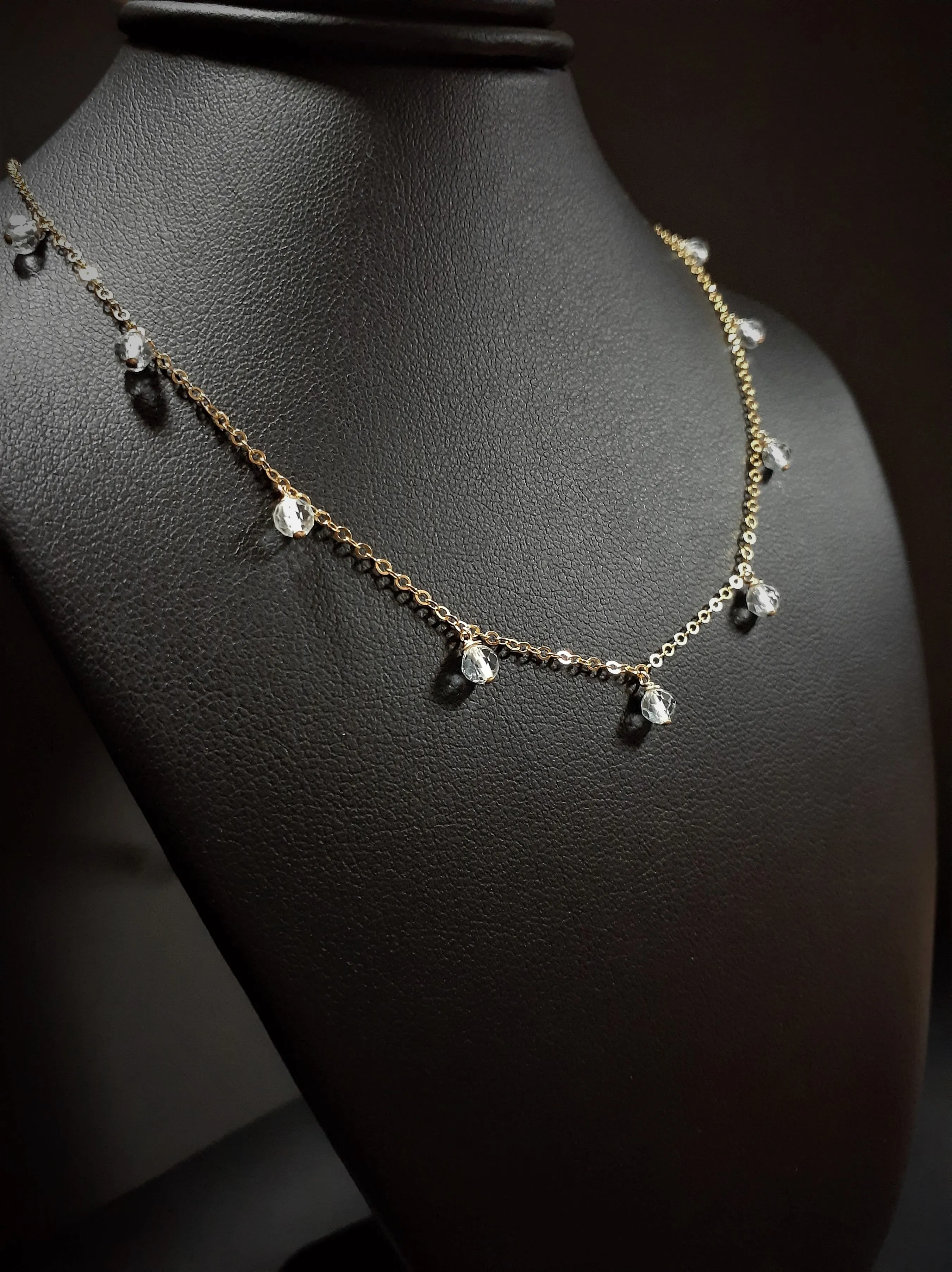 Aquamarine Drop Choker Necklace
