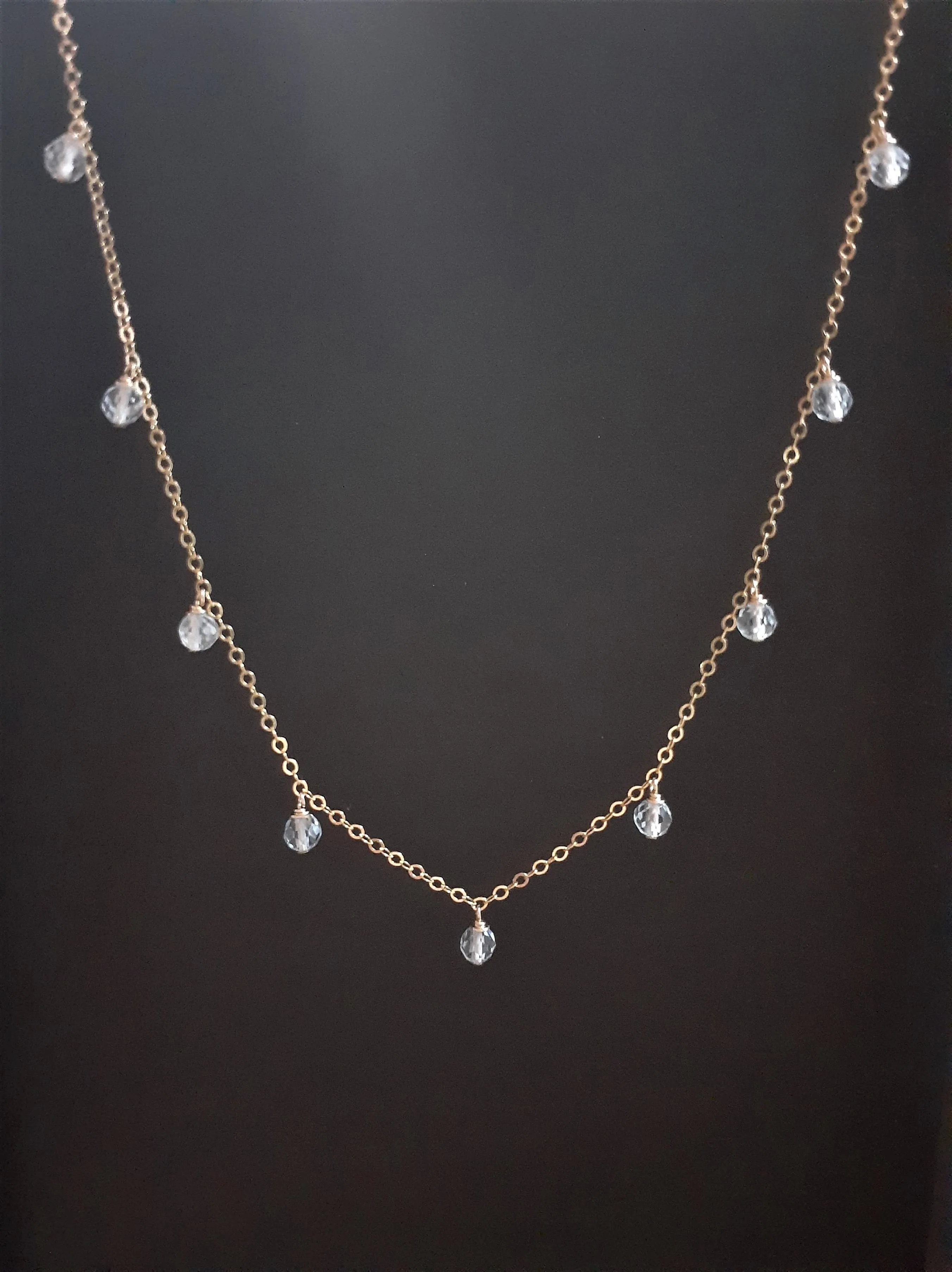 Aquamarine Drop Choker Necklace