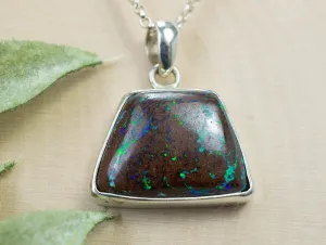 Boulder Opal Pendant; Natural Untreated Australian Opal