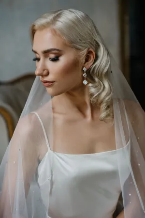 Bridal white opal earrings - INVERNO