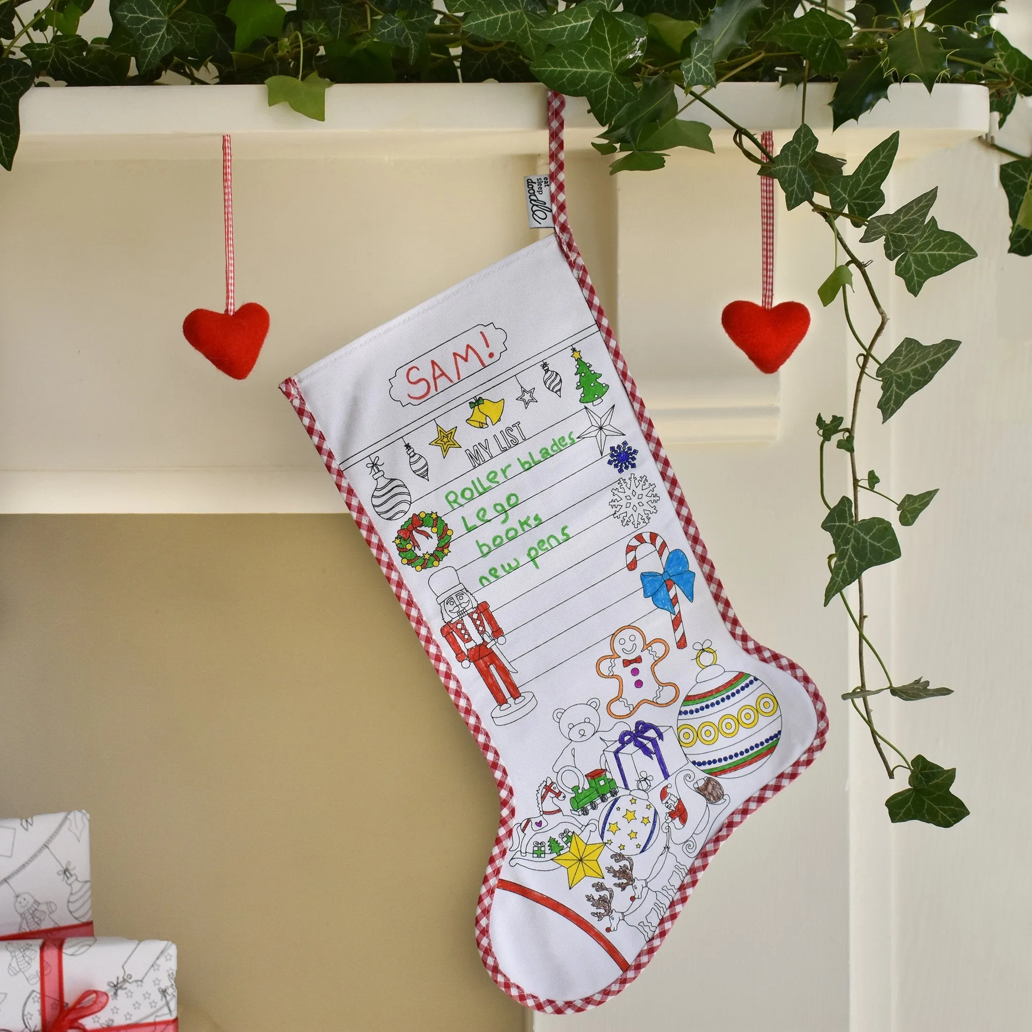 Colour-in Christmas Stocking (with pens)