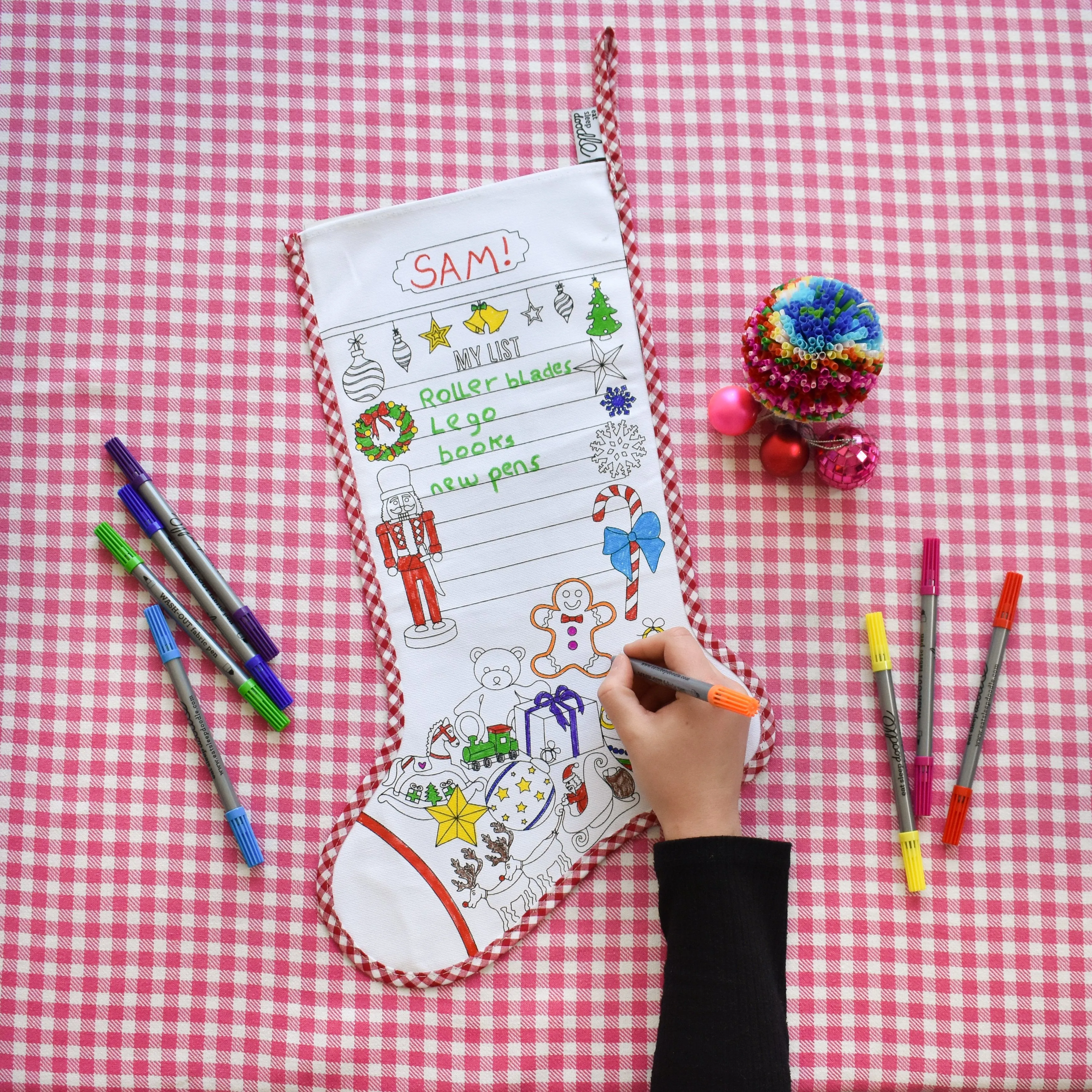 Colour-in Christmas Stocking (with pens)