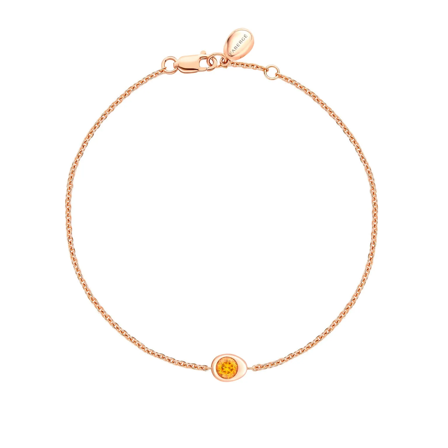 Cosmic Curve Orange Spessartite Chain Bracelet