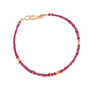 Delicate Ruby & High Karat Gold Bracelet