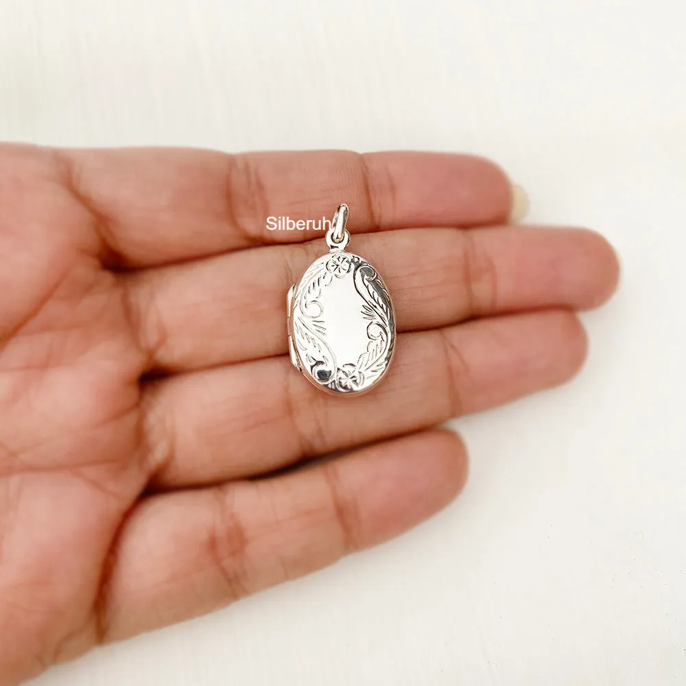 Flower Silver Locket Pendant