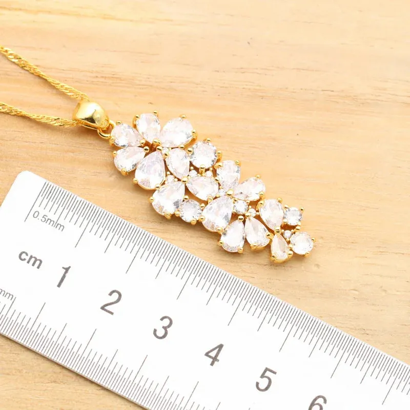 Gold Plated Earrings Bracelet Rings Necklace Pendant Wedding Jewelry Gift