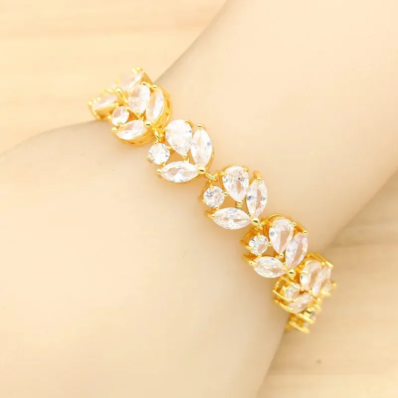 Gold Plated Earrings Bracelet Rings Necklace Pendant Wedding Jewelry Gift