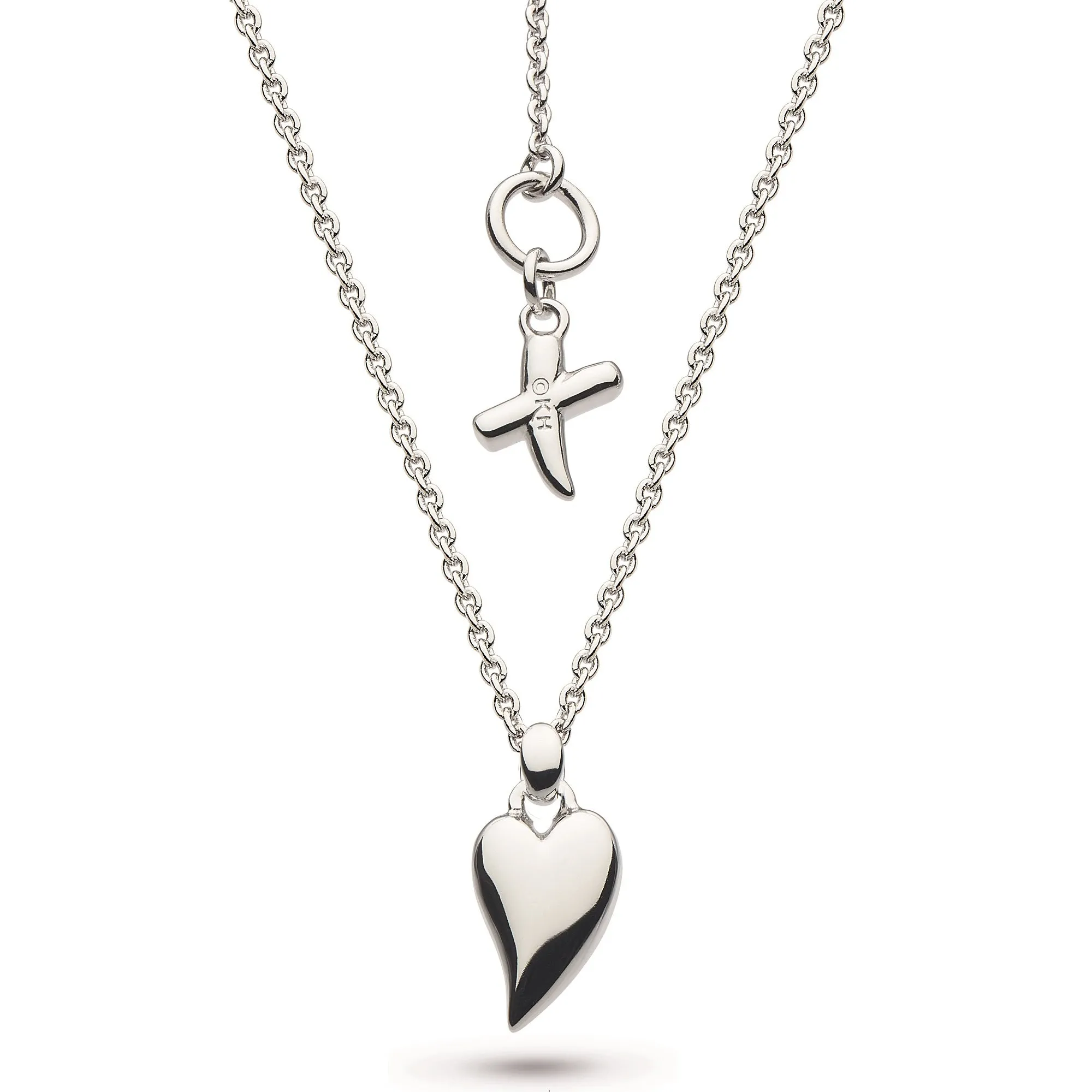 Kit Heath Silver Desire Kiss Mini Hearts Necklace