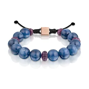 Kyanite and Carved Ruby Bead Bracelet