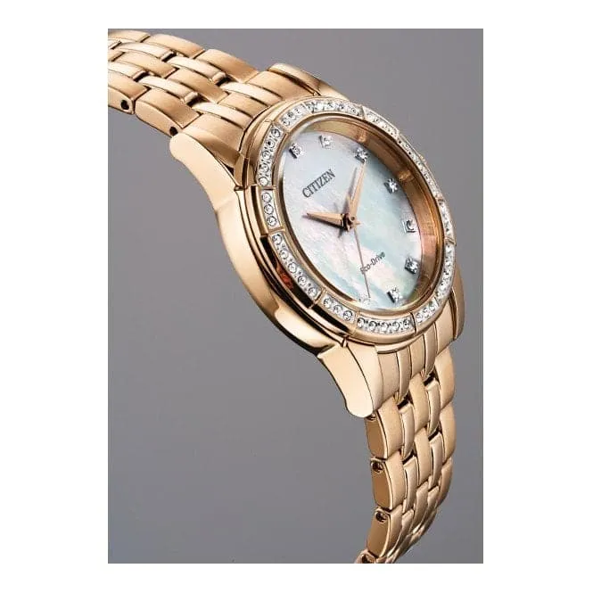 Ladies Bracelet Dress Stainless Steel Rose Gold Watch EM0773-54D