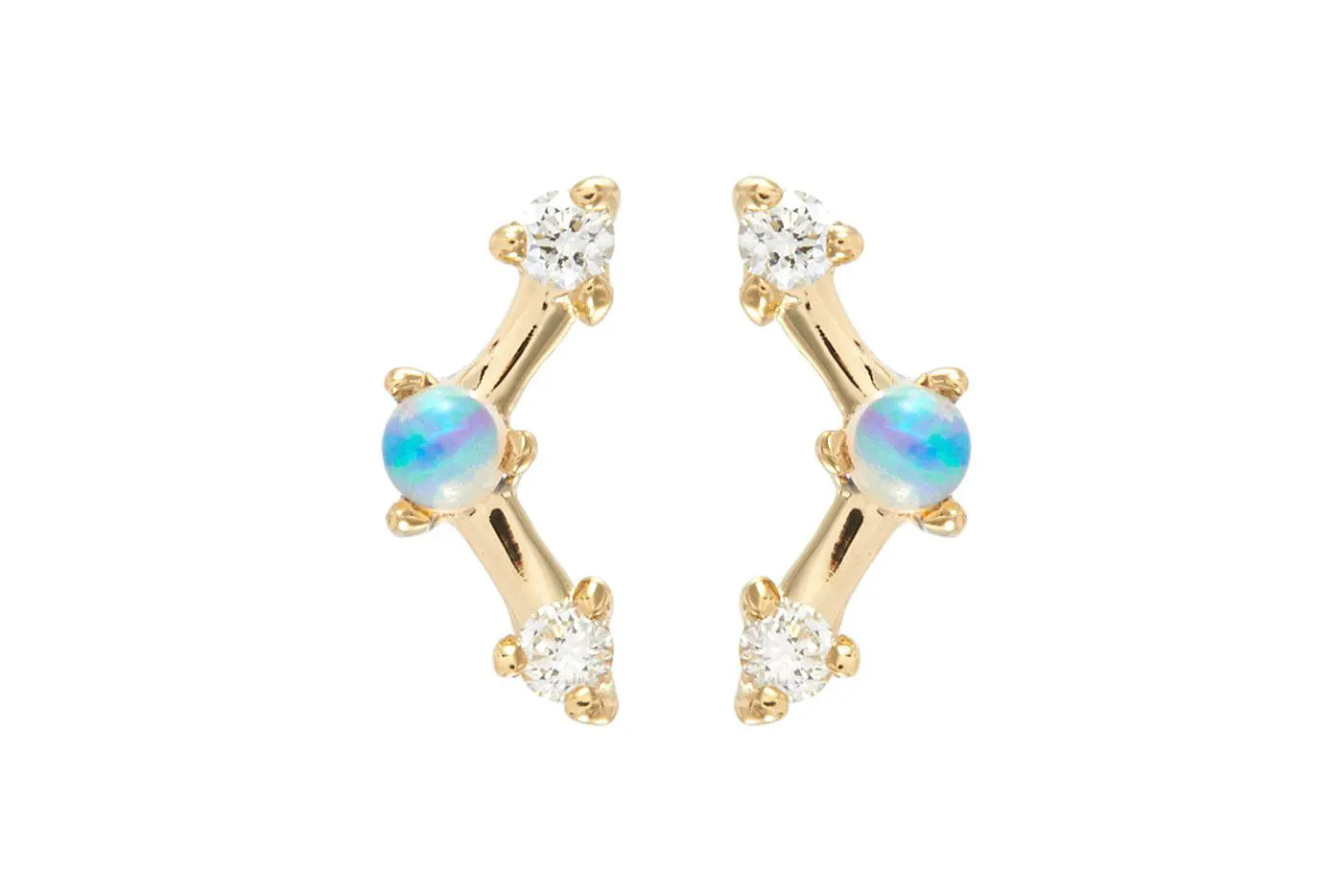 Mini Three Step Point Earrings