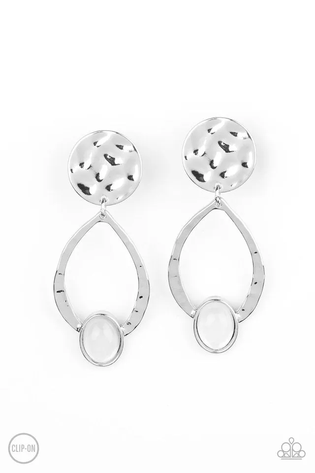 Paparazzi Earring ~ Opal Obsession - White