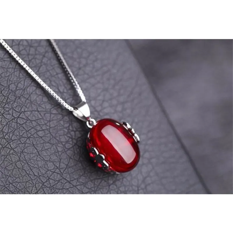 Ruby Ring & Necklace Set - 925 Solid Silver