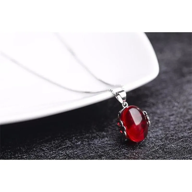 Ruby Ring & Necklace Set - 925 Solid Silver