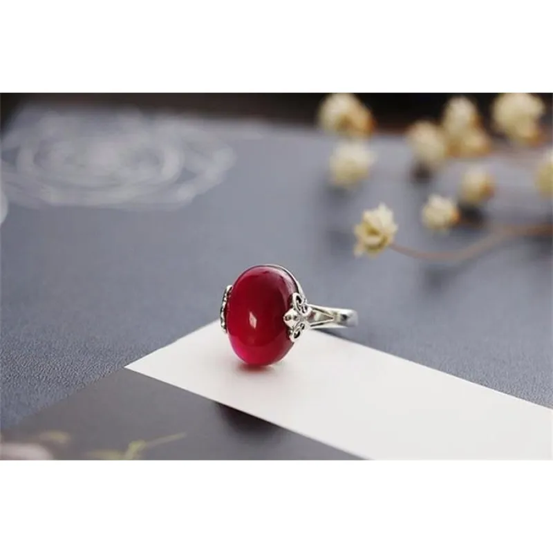 Ruby Ring & Necklace Set - 925 Solid Silver