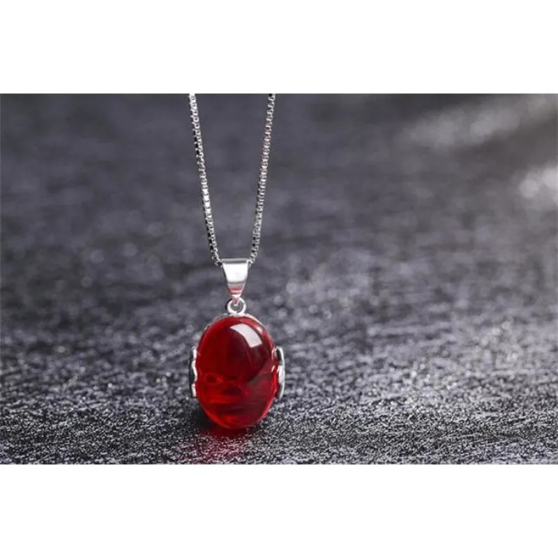 Ruby Ring & Necklace Set - 925 Solid Silver