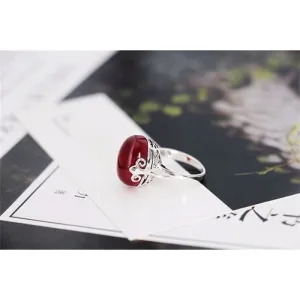 Ruby Ring & Necklace Set - 925 Solid Silver