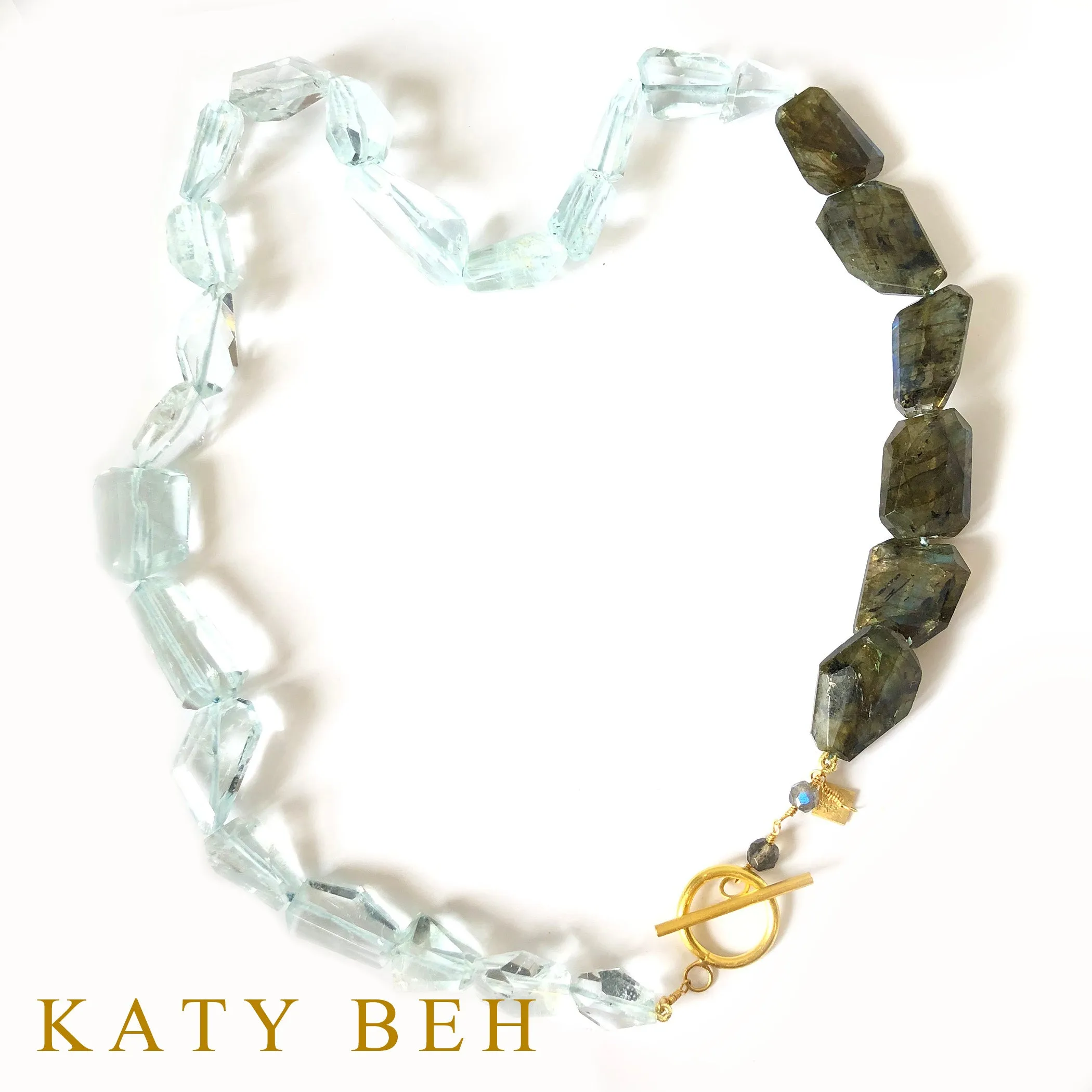 Sybil Aquamarine and Labradorite Necklace