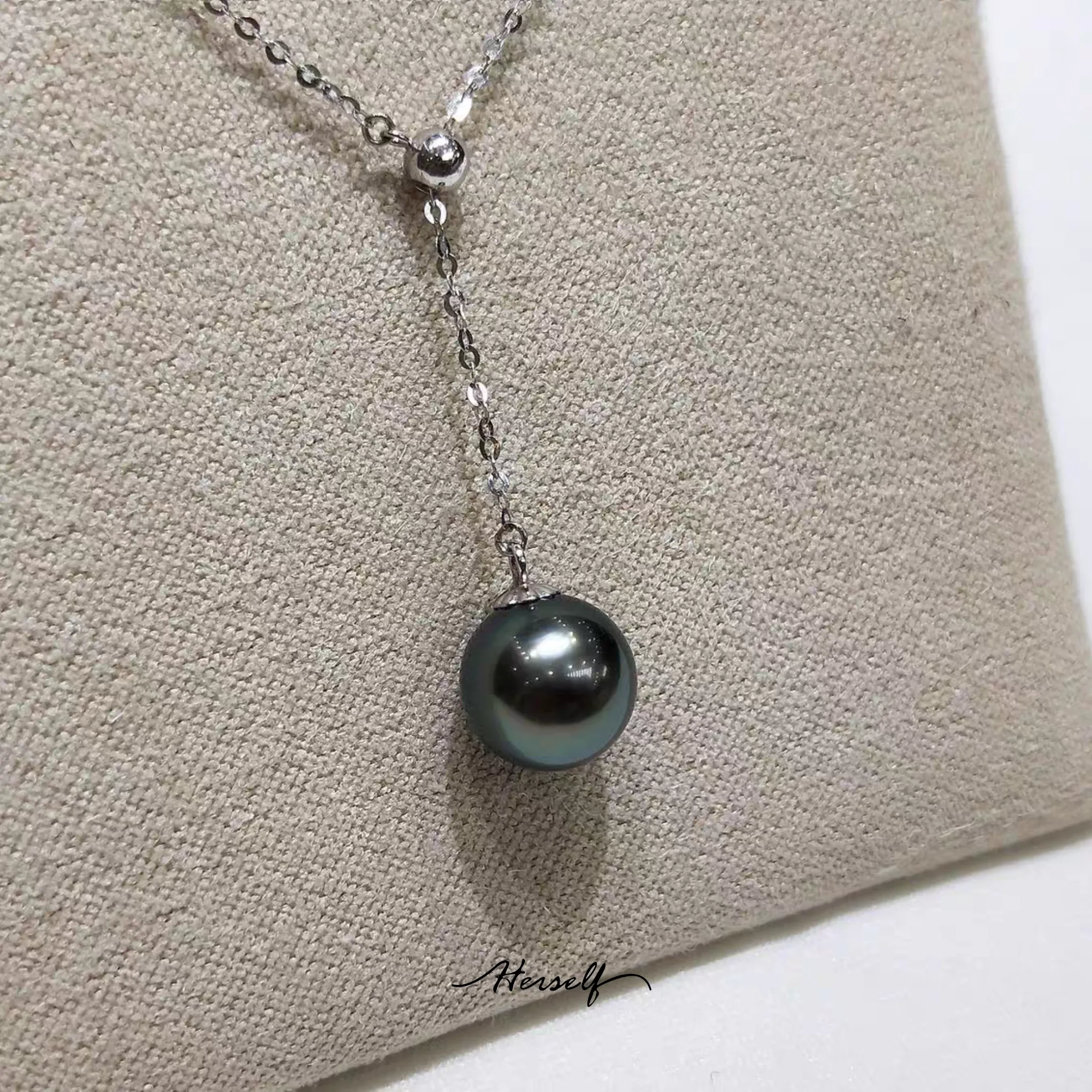 Tahitian Pearl Y-Chain Adjustable Necklace in 18K Gold