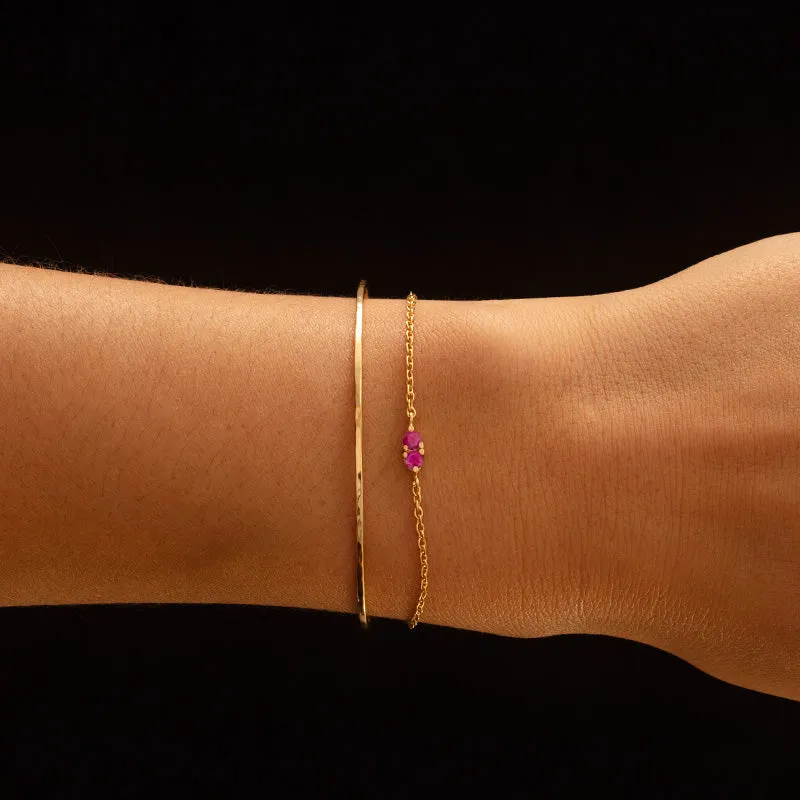 Twin Bracelet, Ruby, Gold